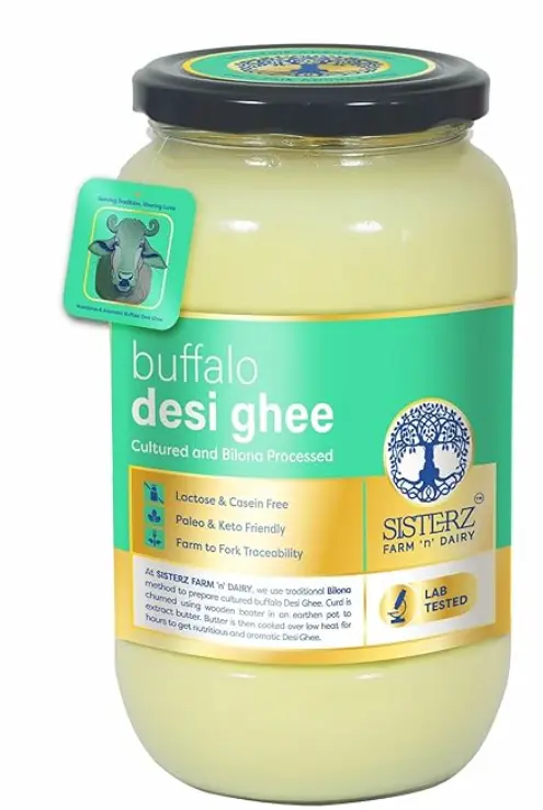 A2 Buffalo Desi Ghee (1000ml) True Traditional Bilona Method